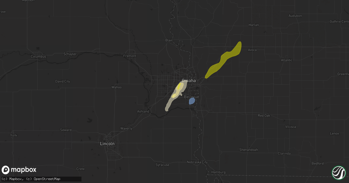 Hail Map in La Vista, NE on April 14, 2023 HailTrace